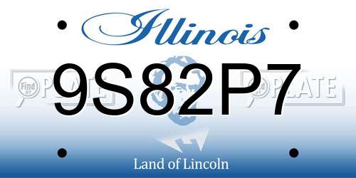 9S82P7 Illinois License Plate