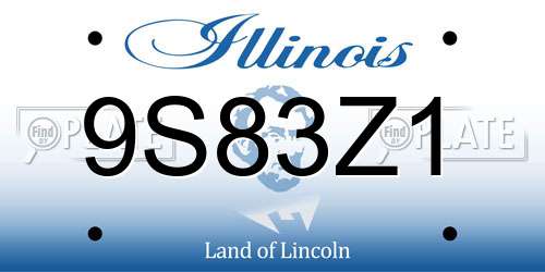 9S83Z1 Illinois License Plate