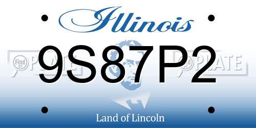 9S87P2 Illinois License Plate
