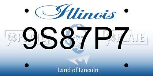 9S87P7 Illinois License Plate