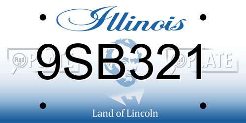 9SB321 Illinois License Plate