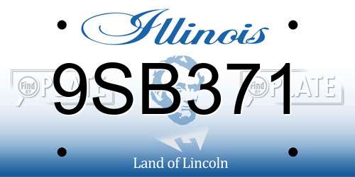9SB371 Illinois License Plate
