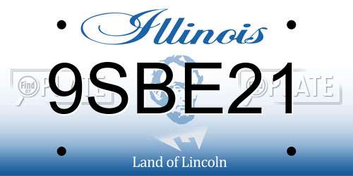 9SBE21 Illinois License Plate