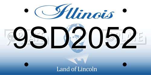 9SD2052 Illinois License Plate