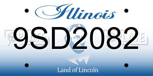 9SD2082 Illinois License Plate
