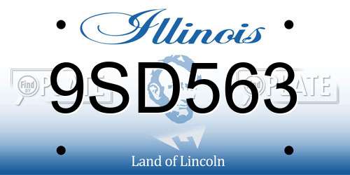 9SD563 Illinois License Plate