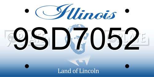 9SD7052 Illinois License Plate