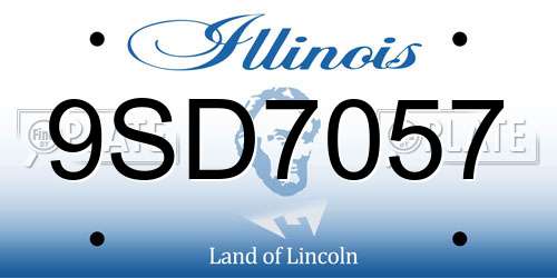 9SD7057 Illinois License Plate