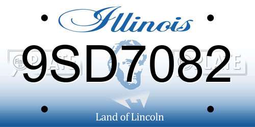 9SD7082 Illinois License Plate