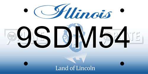 9SDM54 Illinois License Plate