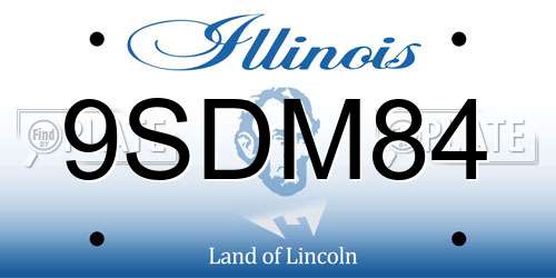 9SDM84 Illinois License Plate