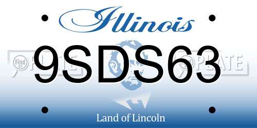 9SDS63 Illinois License Plate