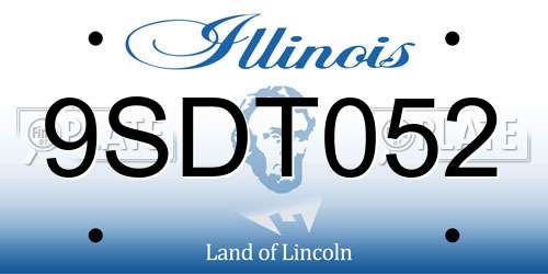 9SDT052 Illinois License Plate