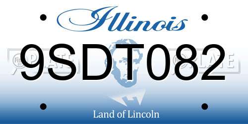9SDT082 Illinois License Plate