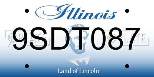 9SDT087 Illinois License Plate