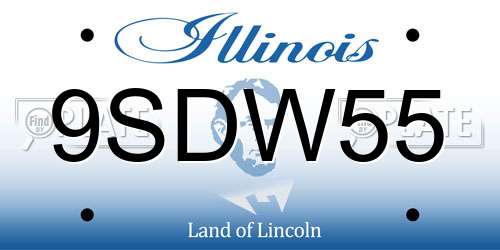9SDW55 Illinois License Plate