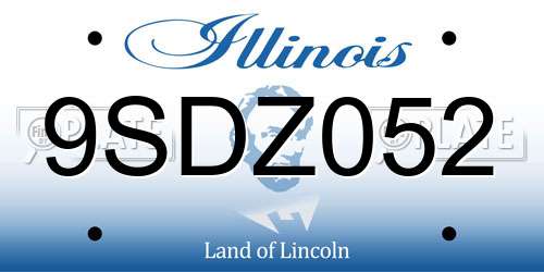 9SDZ052 Illinois License Plate