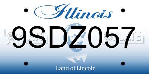 9SDZ057 Illinois License Plate