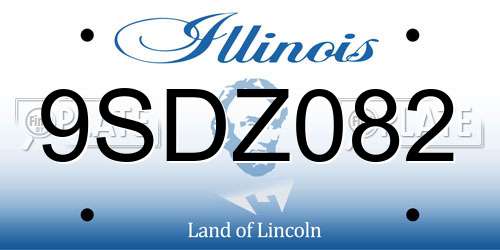 9SDZ082 Illinois License Plate