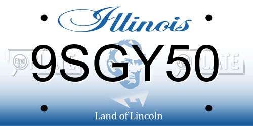 9SGY50 Illinois License Plate
