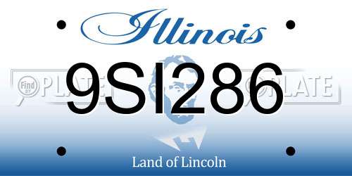 9SI286 Illinois License Plate