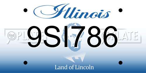 9SI786 Illinois License Plate