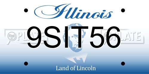 9SIT56 Illinois License Plate