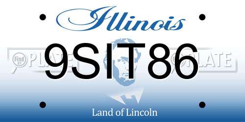 9SIT86 Illinois License Plate