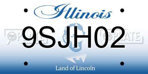 9SJH02 Illinois License Plate