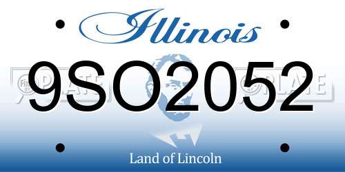 9SO2052 Illinois License Plate