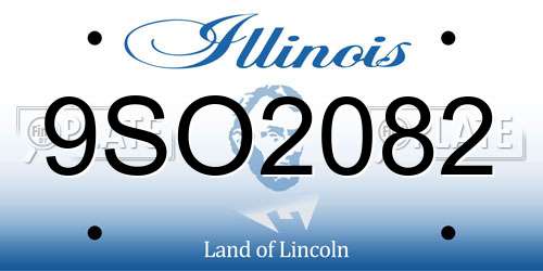9SO2082 Illinois License Plate