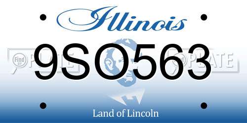 9SO563 Illinois License Plate