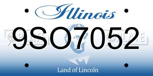 9SO7052 Illinois License Plate