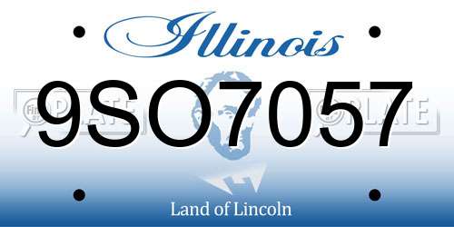 9SO7057 Illinois License Plate