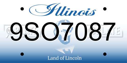9SO7087 Illinois License Plate
