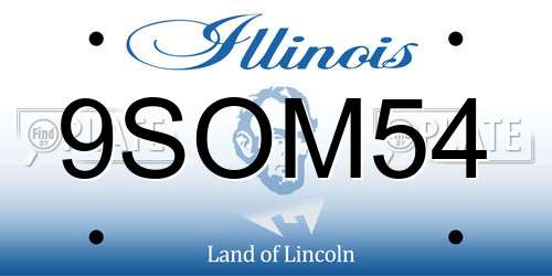 9SOM54 Illinois License Plate