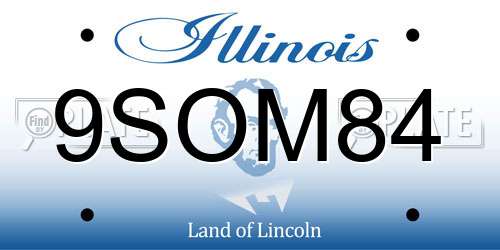 9SOM84 Illinois License Plate