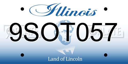 9SOT057 Illinois License Plate
