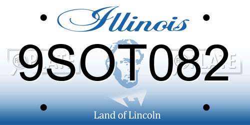 9SOT082 Illinois License Plate