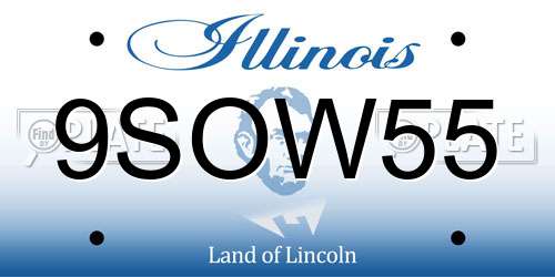 9SOW55 Illinois License Plate