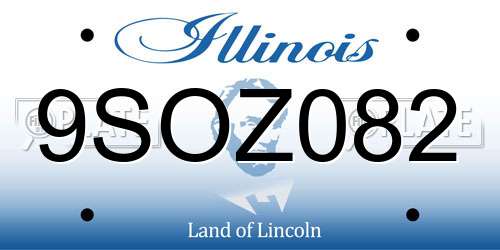 9SOZ082 Illinois License Plate