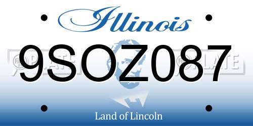 9SOZ087 Illinois License Plate