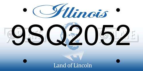 9SQ2052 Illinois License Plate
