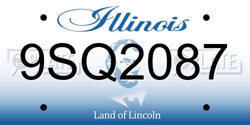 9SQ2087 Illinois License Plate