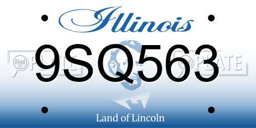 9SQ563 Illinois License Plate