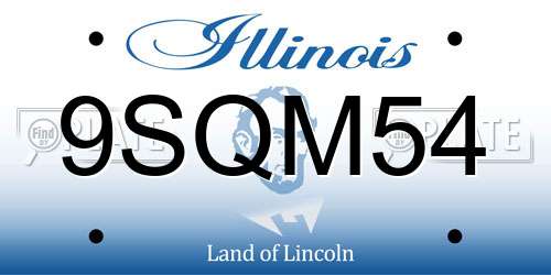 9SQM54 Illinois License Plate