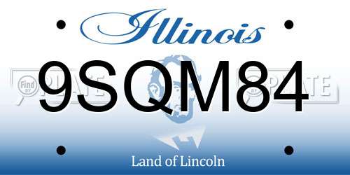 9SQM84 Illinois License Plate