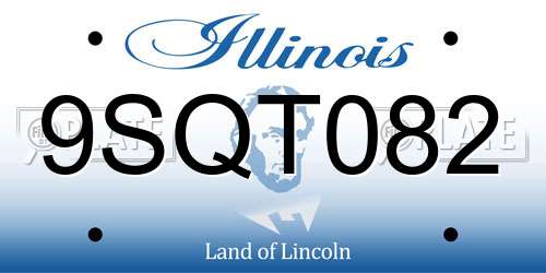 9SQT082 Illinois License Plate