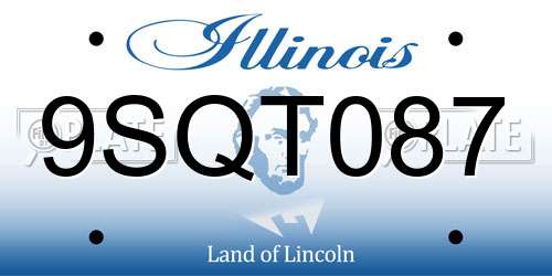 9SQT087 Illinois License Plate
