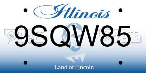 9SQW85 Illinois License Plate